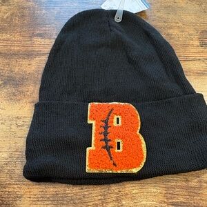 Black and Orange Bengals Beanie with Gold Accent
